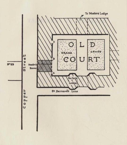 Diagram of Old Court area