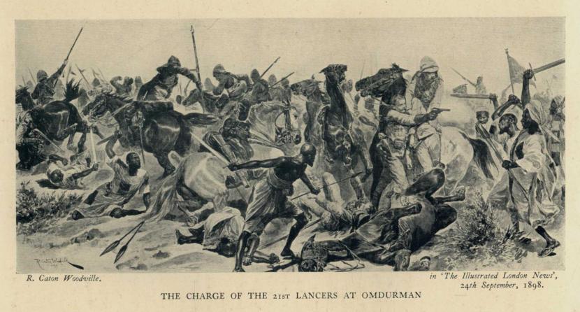 THE CHARGE OF THE 21st LANCERS AT OBMDURMAN in 'The Illustrated London News', 24th September, 1898.