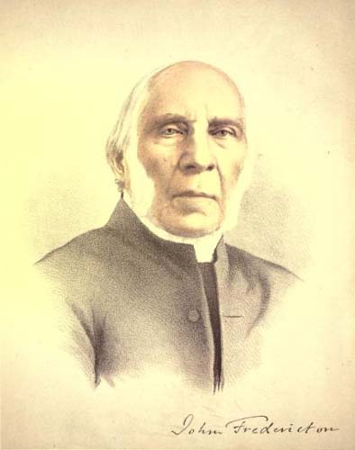 The Most Rev. John Medley, D.D., signed as John Fredericton