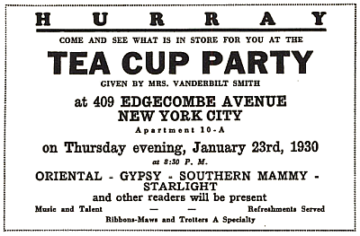 [Tea Cup Party given by Mrs. Vanderbilt Smith]