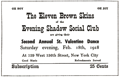[The Eleven Brown Skins of the Evening Shadow Social Club]
