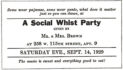 [A Social Whist Party given by Mr. and Mrs. Brown]